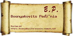 Bosnyakovits Peónia névjegykártya
